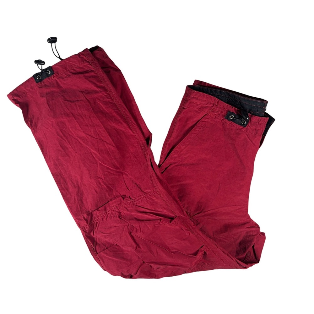 VTG Utility Cargo Pants Y2K  Mens 30 Red  Adjustable Toggle Gorpcore parachute